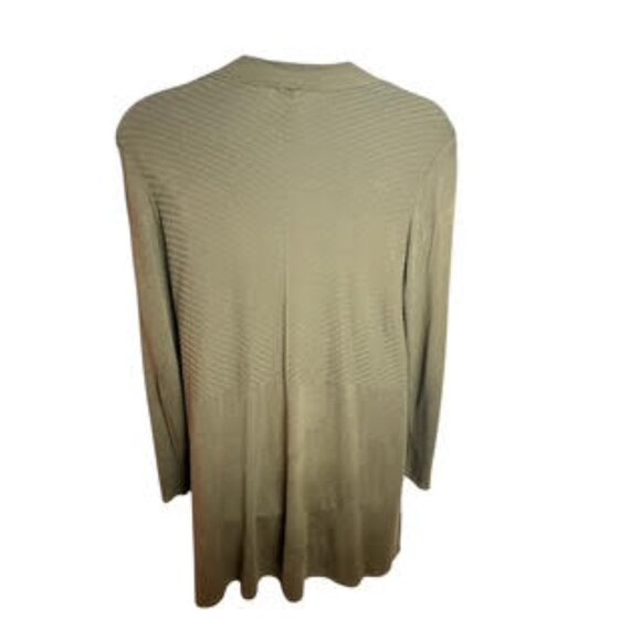 Terra & Sky Olive Green Open Front Longline Cardigan Sweater Women’s Plus 2X - Picture 3 of 10